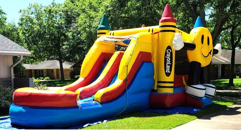Crayonland waterslide moonwalk 